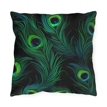 Peacock Mirage Outdoor Throw Pillow